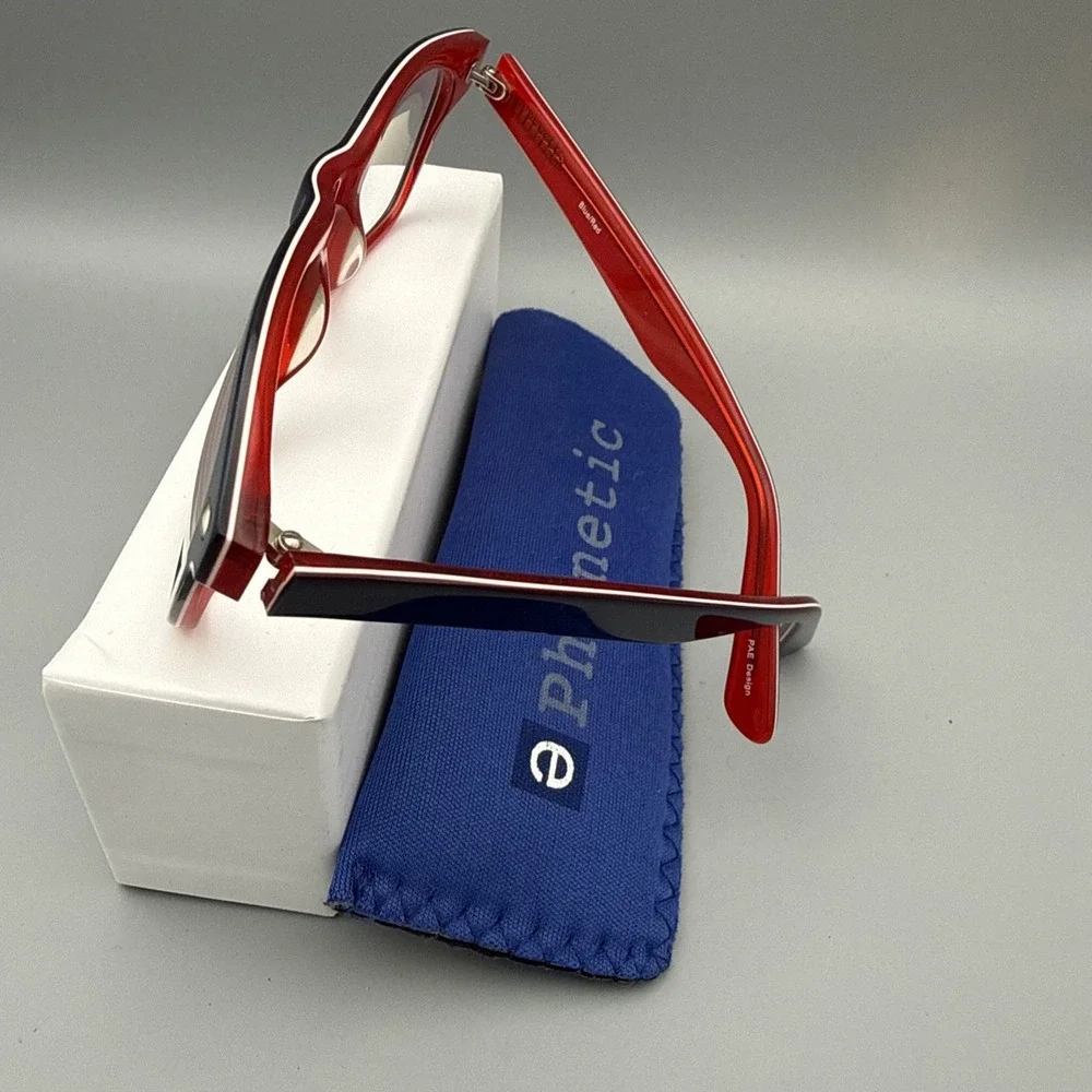 E Phonetic Computer Eyewear Blue/Red - FDA Registered, UVA/UVB Protection /Box